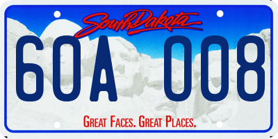 SD license plate 60AO08