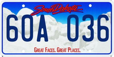 SD license plate 60AO36