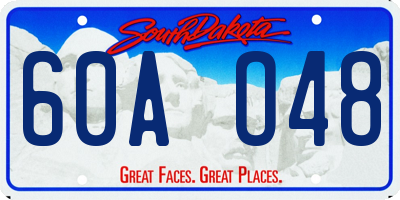 SD license plate 60AO48
