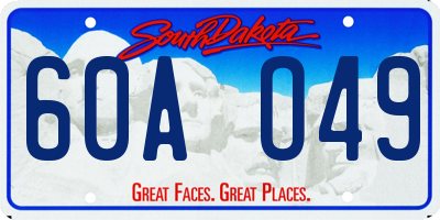 SD license plate 60AO49