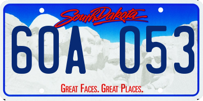 SD license plate 60AO53