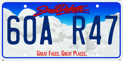 SD license plate 60AR47