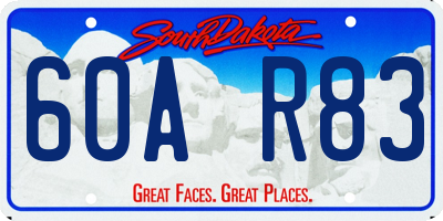 SD license plate 60AR83