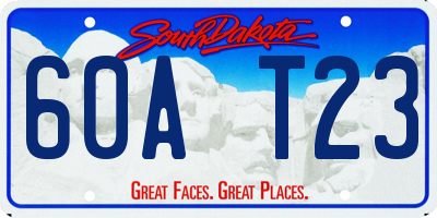 SD license plate 60AT23