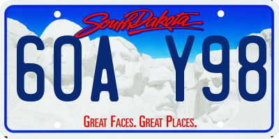 SD license plate 60AY98