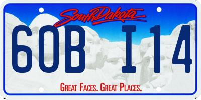 SD license plate 60BI14