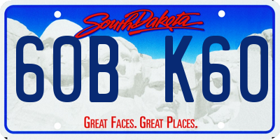 SD license plate 60BK60