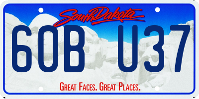 SD license plate 60BU37