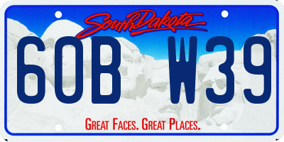 SD license plate 60BW39