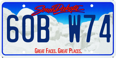 SD license plate 60BW74