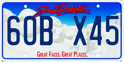 SD license plate 60BX45