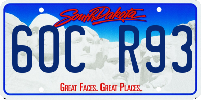 SD license plate 60CR93