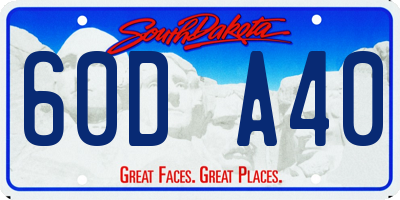SD license plate 60DA40