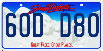 SD license plate 60DD80