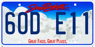 SD license plate 60DE11