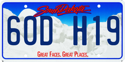 SD license plate 60DH19