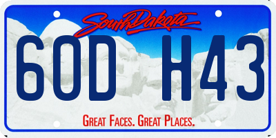 SD license plate 60DH43