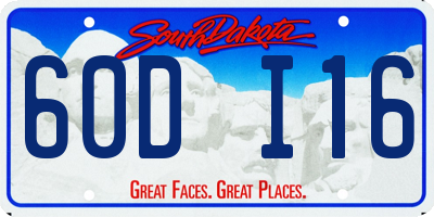 SD license plate 60DI16