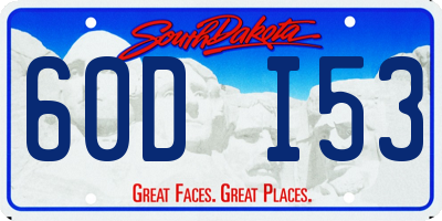 SD license plate 60DI53
