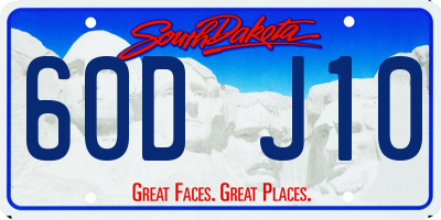 SD license plate 60DJ10