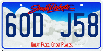 SD license plate 60DJ58