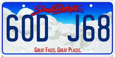 SD license plate 60DJ68