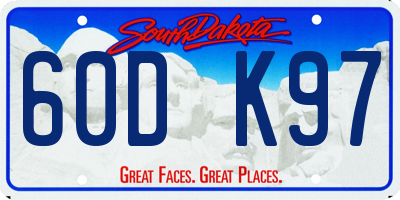 SD license plate 60DK97