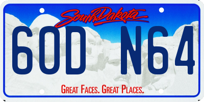 SD license plate 60DN64