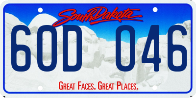 SD license plate 60DO46
