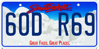 SD license plate 60DR69