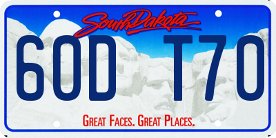 SD license plate 60DT70