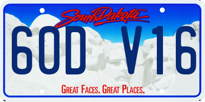 SD license plate 60DV16