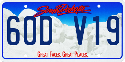 SD license plate 60DV19