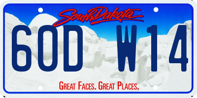 SD license plate 60DW14