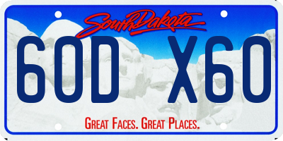 SD license plate 60DX60