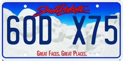 SD license plate 60DX75