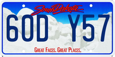 SD license plate 60DY57