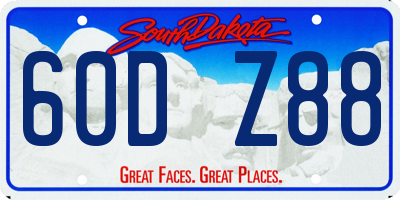 SD license plate 60DZ88