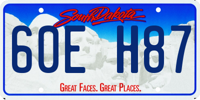 SD license plate 60EH87