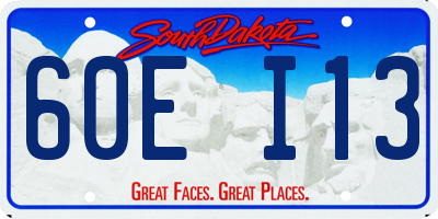 SD license plate 60EI13