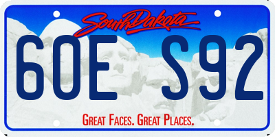 SD license plate 60ES92