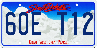 SD license plate 60ET12