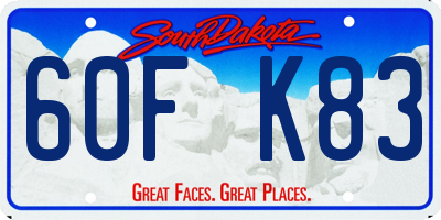 SD license plate 60FK83