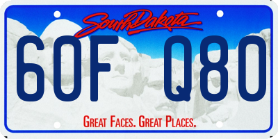 SD license plate 60FQ80