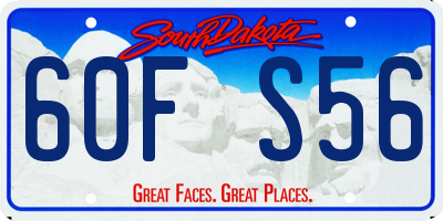 SD license plate 60FS56