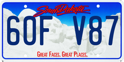 SD license plate 60FV87