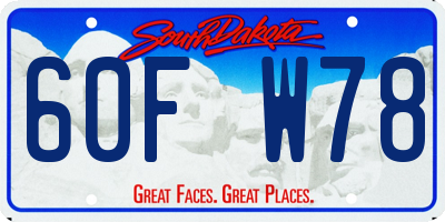 SD license plate 60FW78