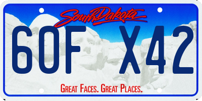 SD license plate 60FX42
