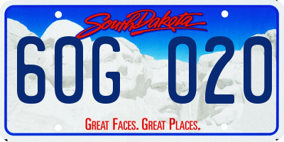 SD license plate 60GO20