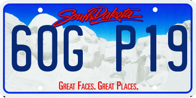 SD license plate 60GP19
